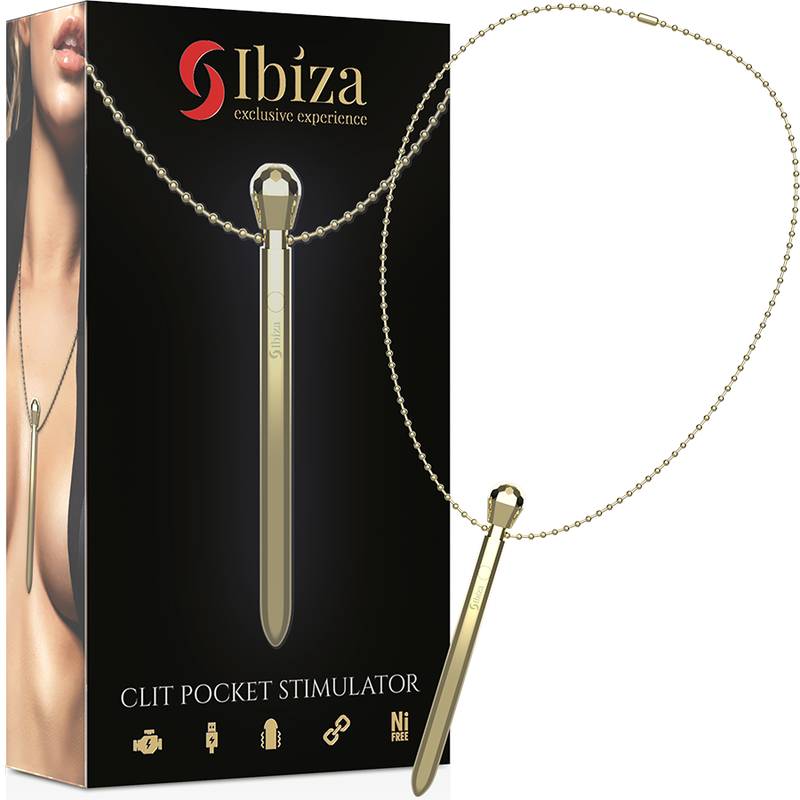 Ibiza - Stimulateur De Poche Clito Collier Chargeur Usb 12 Modes De Vibration Doré 12,2 X 1,5 2 IBIZA - STIMULATEUR DE POCHE CLITO COLLIER CHARGEUR USB 12 MODES DE VIBRATION DORÉ 12,2 X 1,5 – Image 2