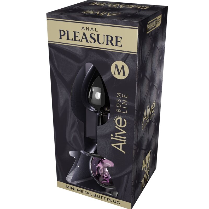 Alive - Plaisir Anal Mini Plug Métal Rose Taille M 3 ALIVE - PLAISIR ANAL MINI PLUG MÉTAL ROSE TAILLE M – Image 3