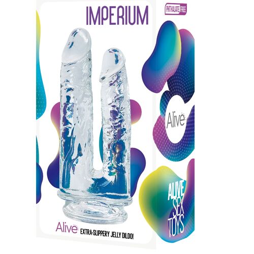 Alive - Imperium Double Pénis Réaliste Transparent 12/14 Cm 4 ALIVE - IMPERIUM DOUBLE PÉNIS RÉALISTE TRANSPARENT 12/14 CM – Image 4