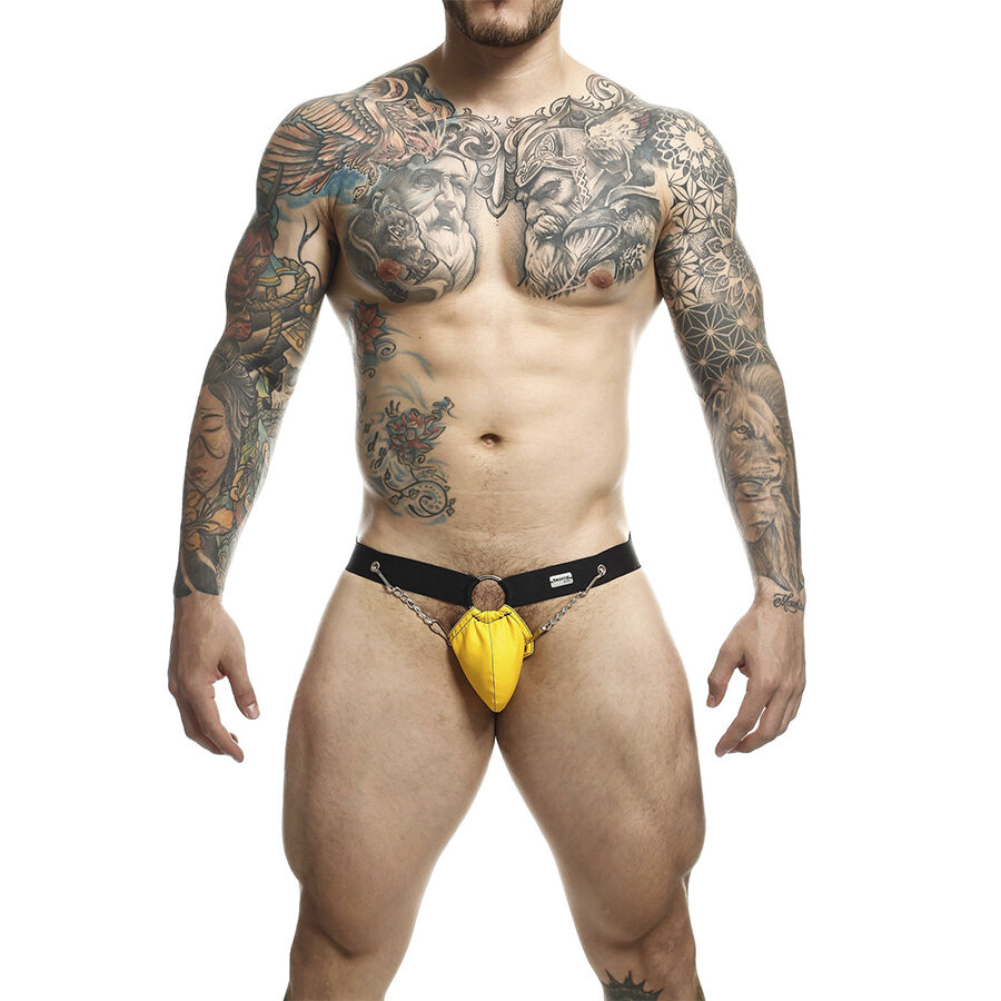 Mob - Jockstrap Jaune Dngeon Avec Chaînes Taille Unique 2 MOB - JOCKSTRAP JAUNE DNGEON AVEC CHAÎNES TAILLE UNIQUE – Image 2