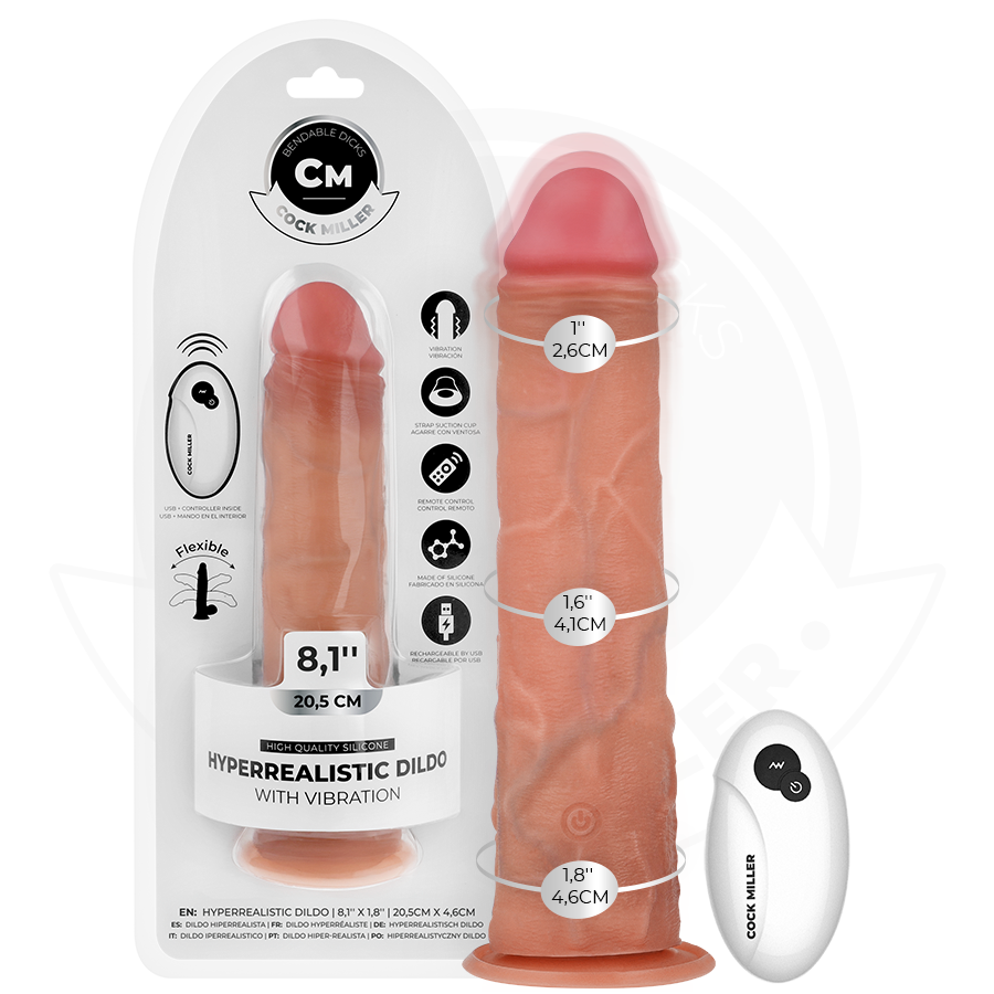 Cock Miller - Gode Réaliste Avec Ventouse Et Télécommande Vibrations 20,5 Cm 2 COCK MILLER - GODE RÉALISTE AVEC VENTOUSE ET TÉLÉCOMMANDE VIBRATIONS 20,5 CM – Image 2