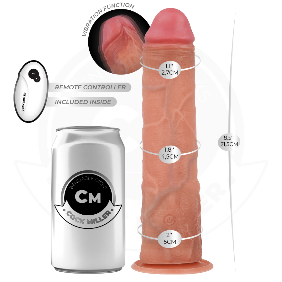 Cock Miller - Gode Réaliste À Ventouse Et Vibration Avec Télécommande 21,5 Cm 4 COCK MILLER - GODE RÉALISTE À VENTOUSE ET VIBRATION AVEC TÉLÉCOMMANDE 21,5 CM – Image 4