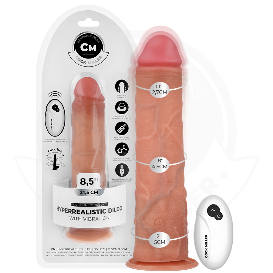 Cock Miller - Gode Réaliste À Ventouse Et Vibration Avec Télécommande 21,5 Cm 2 COCK MILLER - GODE RÉALISTE À VENTOUSE ET VIBRATION AVEC TÉLÉCOMMANDE 21,5 CM – Image 2