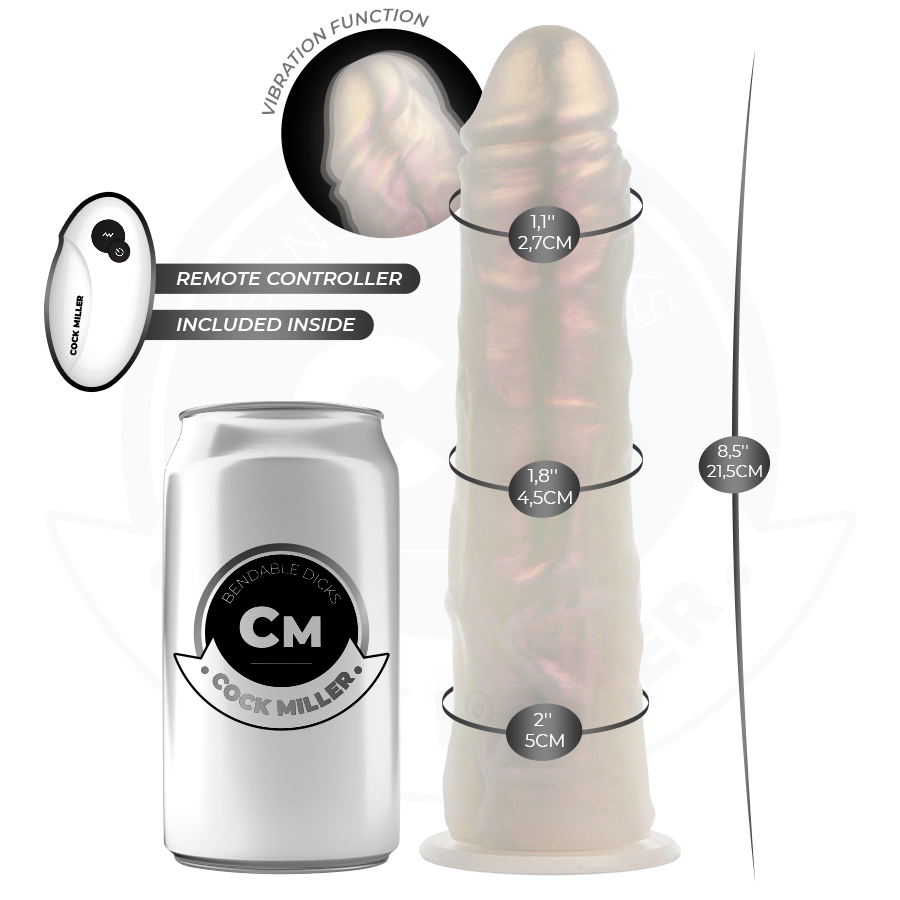 Cock Miller - Gode Avec Ventouse, Lumières Et Vibrations Avec Télécommande Blanc 21,5 Cm 3 COCK MILLER - GODE AVEC VENTOUSE, LUMIÈRES ET VIBRATIONS AVEC TÉLÉCOMMANDE BLANC 21,5 CM – Image 3