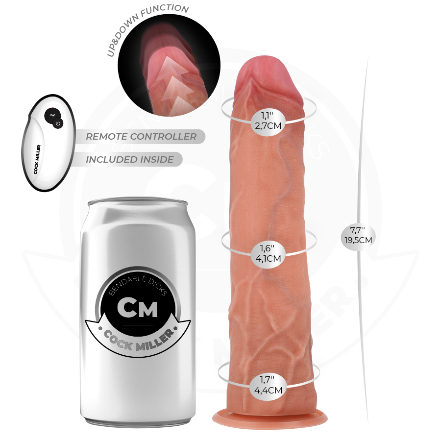 Cock Miller - Gode Hyper-Réaliste À Ventouse Et À Poussée Avec Télécommande 19,5 Cm 3 COCK MILLER - GODE HYPER-RÉALISTE À VENTOUSE ET À POUSSÉE AVEC TÉLÉCOMMANDE 19,5 CM – Image 3