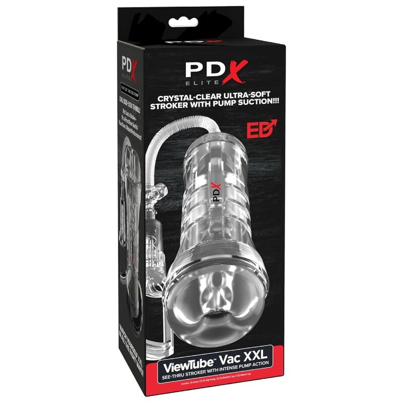 Pdx Elite - Viewtube Vac Xxl Mange Transparente Avec Pompe D'Aspiration 27,3 Cm 2 PDX ELITE - VIEWTUBE VAC XXL MANGE TRANSPARENT AVEC POMPE D'ASPIRATION 27,3 CM – Image 2