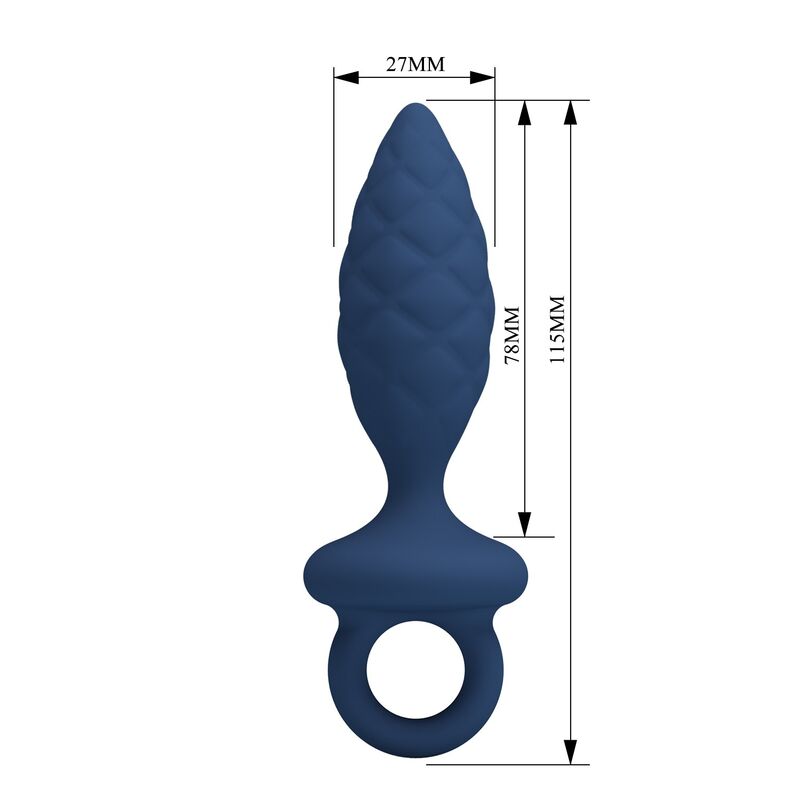 Mr Play - Plug Anal Texturé Avec Anneau Bleu S 5 MR PLAY - PLUG ANAL TEXTURÉ AVEC ANNEAU BLEU S – Image 5