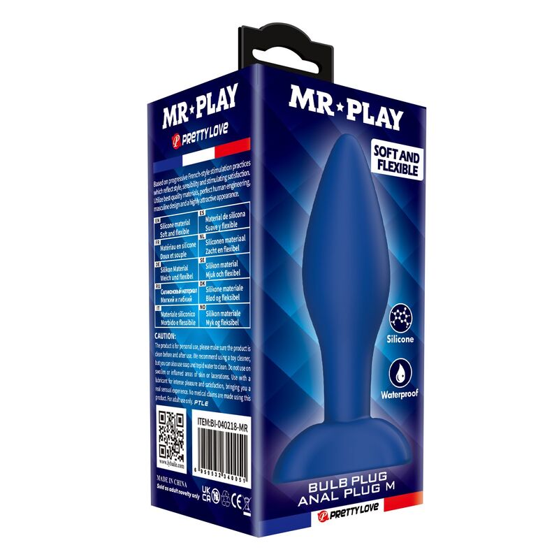 Mr Play - Plug Anal Conique En Silicone Bleu M 3 MR PLAY - PLUG ANAL CONIQUE EN SILICONE BLEU M – Image 3