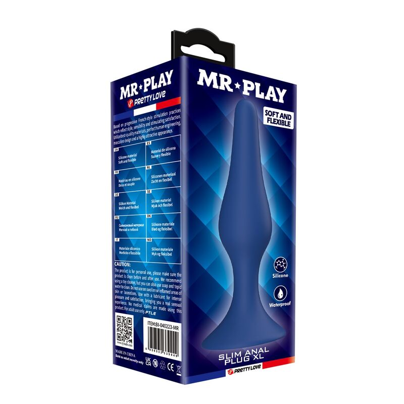Mr Play - Plug Anal Conique En Silicone Bleu Xl 3 MR PLAY - PLUG ANAL CONIQUE EN SILICONE BLEU XL – Image 3