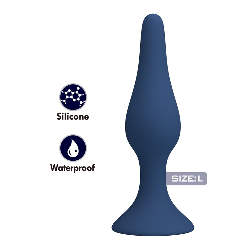 Mr Play - Plug Anal En Silicone Slim Bleu L 2 MR PLAY - PLUG ANAL EN SILICONE SLIM BLEU L – Image 2