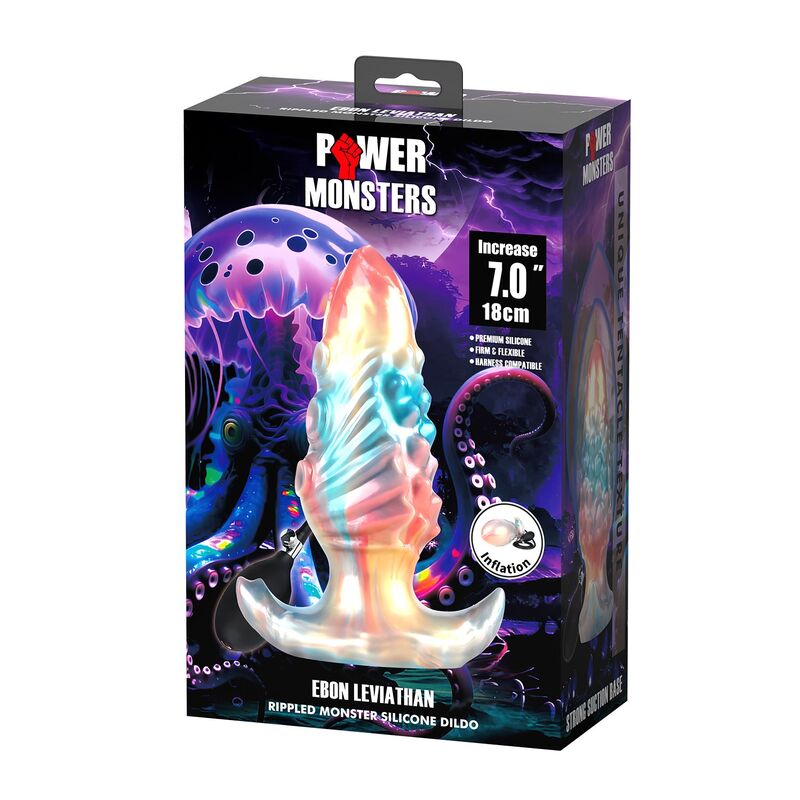Power Monsters - Plug Anal Gonflable Tricolor Ebon Leviathan 18 Cm 2 POWER MONSTERS - PLUG ANAL GONFLABLE TRICOLOR EBON LEVIATHAN 18 CM – Image 2