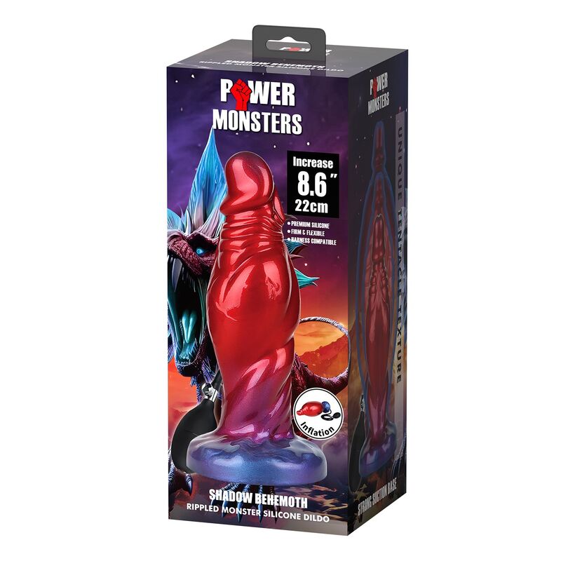 Power Monsters - Shadow Behemoth Gonflable Bicolor En Silicone Fantasy 22 Cm Ø 5 Cm 2 POWER MONSTERS - SHADOW BEHEMOTH GONFLABLE BICOLOR EN SILICONE FANTASY 22 CM Ø 5 CM – Image 2
