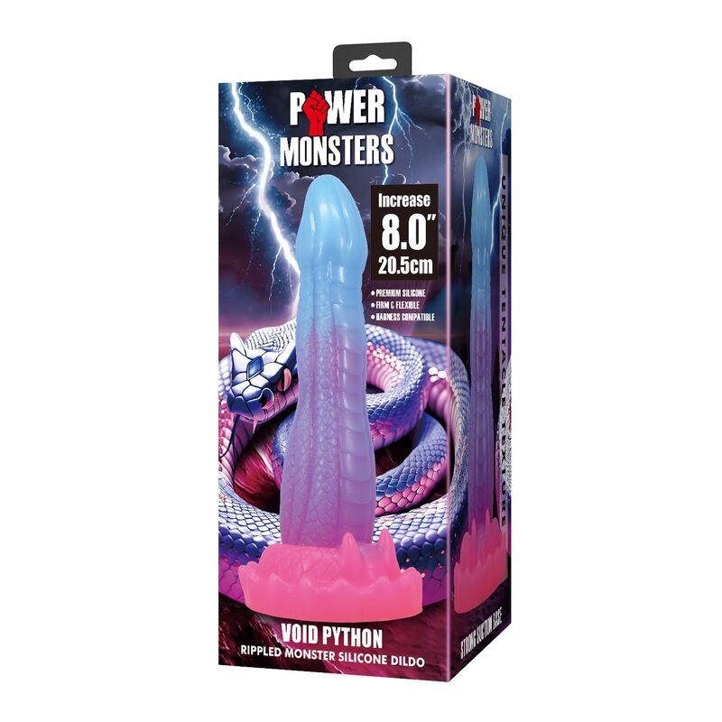 Power Monsters - Godemichet Fantasy Python Du Vide Avec Ventouse 20,5 Cm Ø 5,2 Cm Bleu, Violet Et Rose 2 POWER MONSTERS - GODEMICHET FANTASY PYTHON DU VIDE AVEC VENTOUSE 20,5 CM Ø 5,2 CM BLEU, VIOLET ET ROSE – Image 2