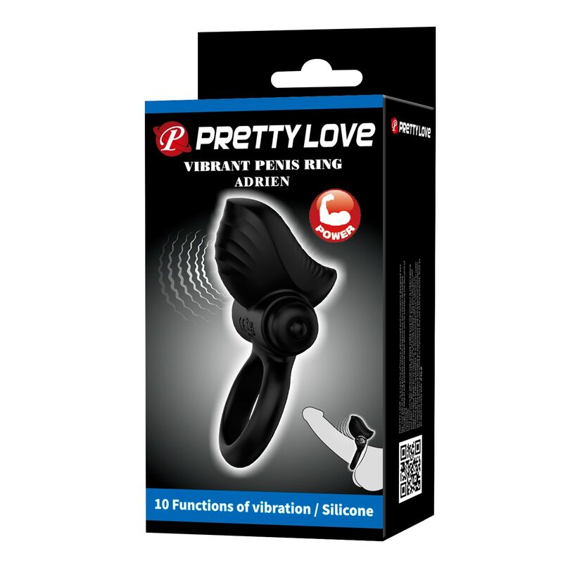 Pretty Love - Adrien Anneau Pénis Vibrant 10 Fonctions Noir 3 PRETTY LOVE - ADRIEN ANNEAU PÉNIS VIBRANT 10 FONCTIONS NOIR – Image 3