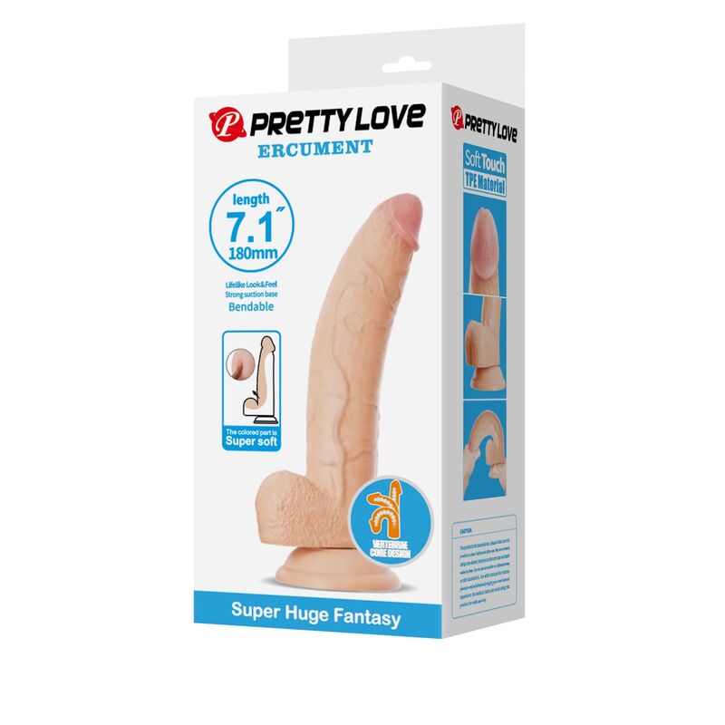 Pretty Love - Ellcument Godemichet Réaliste Et Flexible 18 Cm Ø 4,5 Cm Tpe Naturel 3 PRETTY LOVE - ELLCUMENT GODEMICHET RÉALISTE ET FLEXIBLE 18 CM Ø 4,5 CM TPE NATUREL – Image 3