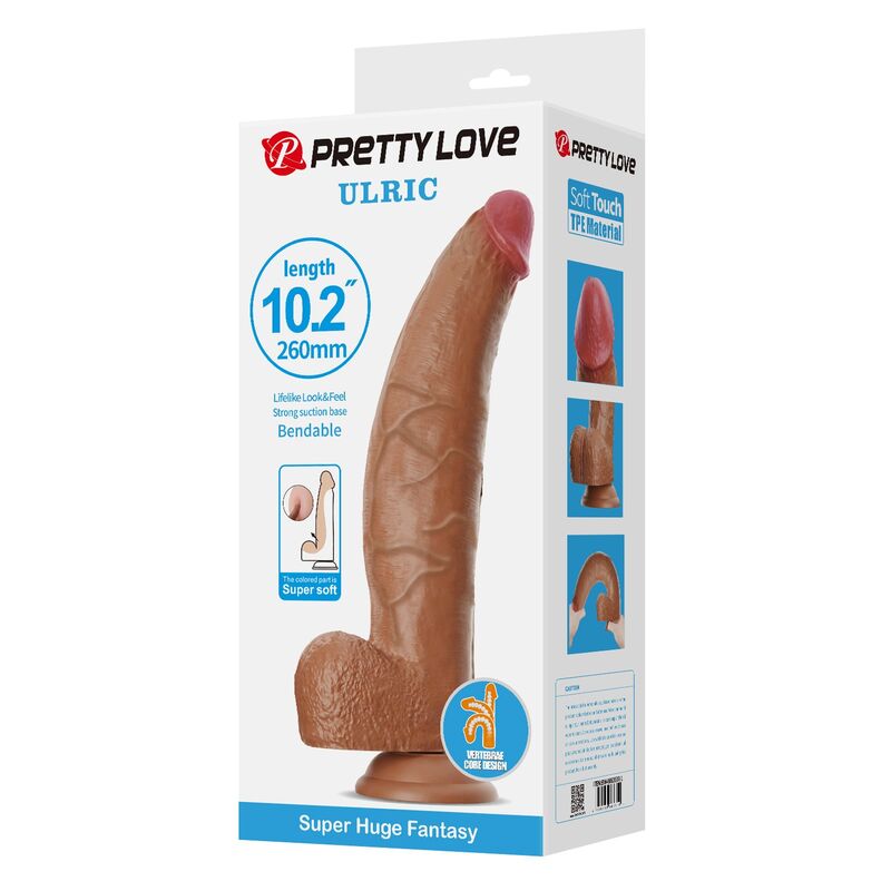 Pretty Love - Gode Flexible Réaliste Ulric 26 Cm Ø 5,5 Cm Tpe Marron 3 PRETTY LOVE - GODE FLEXIBLE RÉALISTE ULRIC 26 CM Ø 5,5 CM TPE MARRON – Image 3