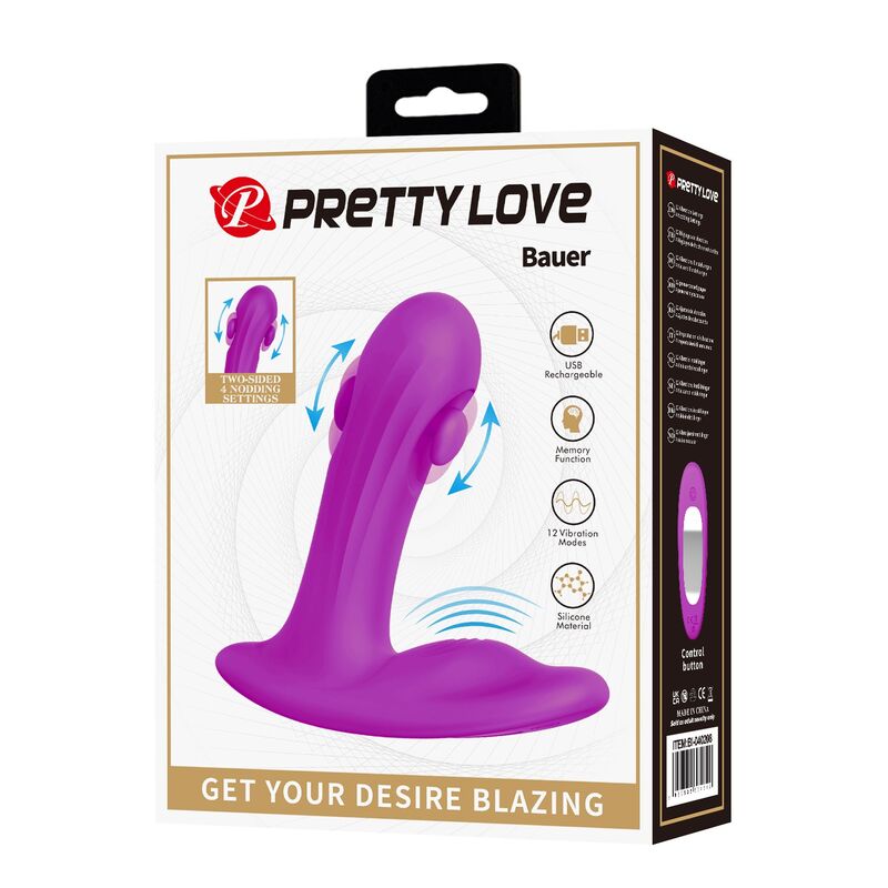 Pretty Love - Bauer Masseur De Prostate Rechargeable 12 Modes Violet 3 PRETTY LOVE - BAUER MASSEUR DE PROSTATE RECHARGEABLE 12 MODES VIOLET – Image 3