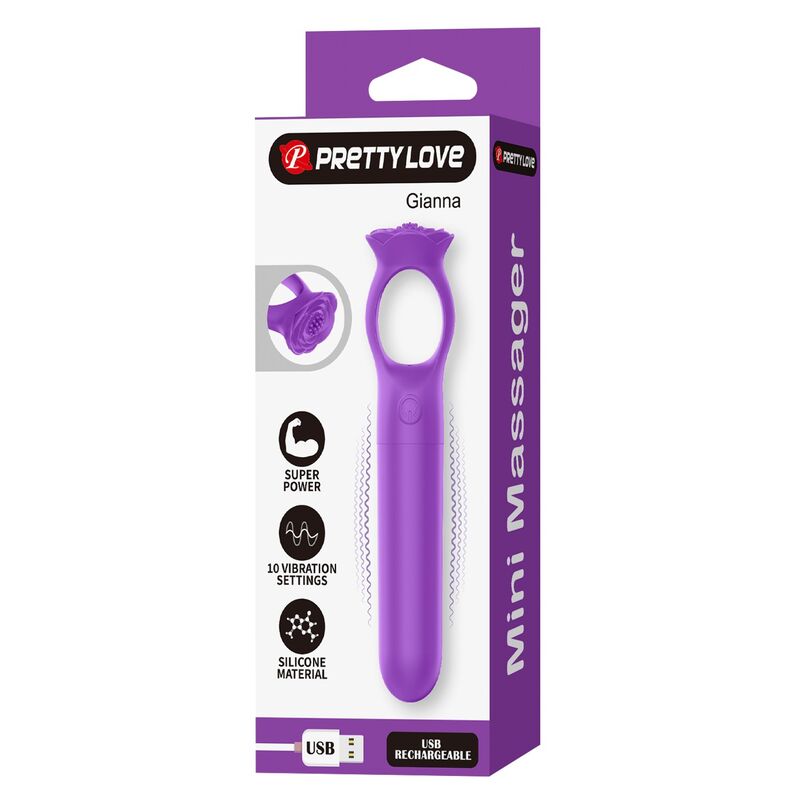 Pretty Love - Giana Mini-Vibrateur Masseur Rechargeable Violet 3 PRETTY LOVE - GIANA MINI-VIBRATEUR MASSEUR RECHARGEABLE VIOLET – Image 3