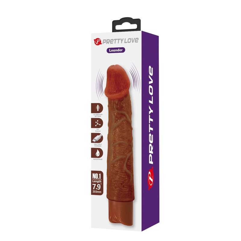 Pretty Love - Leonardo Vibrateur Réaliste 20 Cm Ø 4 Cm Marron 3 PRETTY LOVE - LEONARDO VIBRATEUR RÉALISTE 20 CM Ø 4 CM MARRON – Image 3