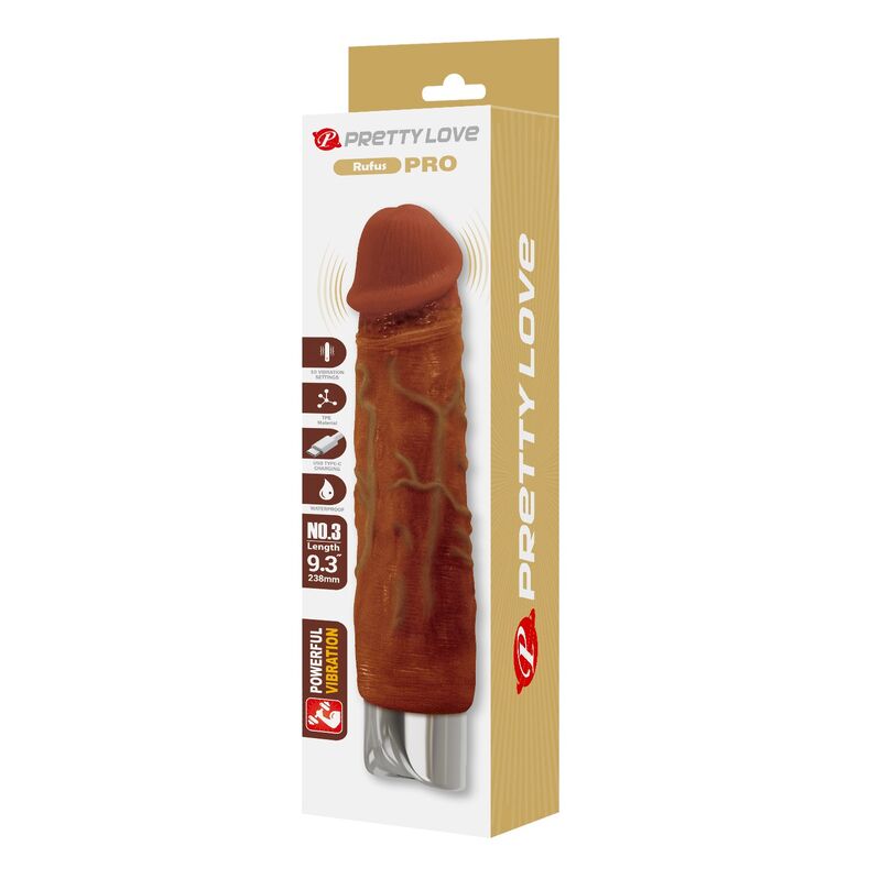 Pretty Love - Vibrateur Réaliste Professionnel 23,5 Cm Ø 4,8 Cm Marron 3 PRETTY LOVE - VIBRATEUR RÉALISTE PROFESSIONNEL 23,5 CM Ø 4,8 CM MARRON – Image 3