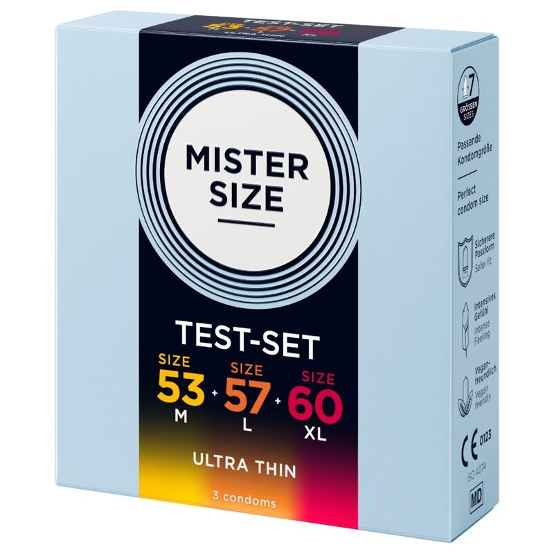 Mister Size - Pack Échantillon De Préservatifs Taille 53-57-60 Mm (3 Unités) 2 MISTER SIZE - PACK ÉCHANTILLON DE PRÉSERVATIFS TAILLE 53-57-60 MM (3 UNITÉS) – Image 2