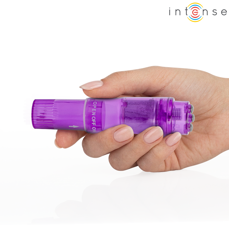Intense - Mini Masseur Kurt Avec 4 Têtes Interchangeables Violette 4 INTENSE - MINI MASSEUR KURT AVEC 4 TÊTES INTERCHANGEABLES VIOLETTE – Image 4