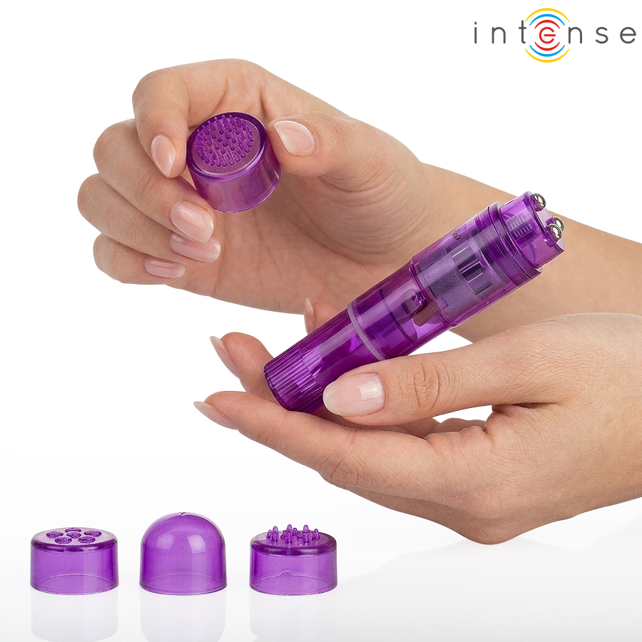 Intense - Mini Masseur Kurt Avec 4 Têtes Interchangeables Violette 2 INTENSE - MINI MASSEUR KURT AVEC 4 TÊTES INTERCHANGEABLES VIOLETTE – Image 2