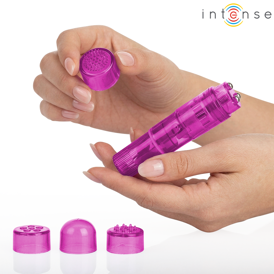 Intense - Mini Masseur Kurt Avec 4 Têtes Interchangeables Rose 2 INTENSE - MINI MASSEUR KURT AVEC 4 TÊTES INTERCHANGEABLES ROSE – Image 2