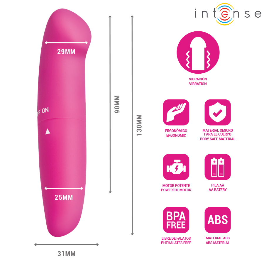 Intense - Phil Vibrateur Point G Rose 13 Cm 3 INTENSE - PHIL VIBRATEUR POINT G ROSE 13 CM – Image 3