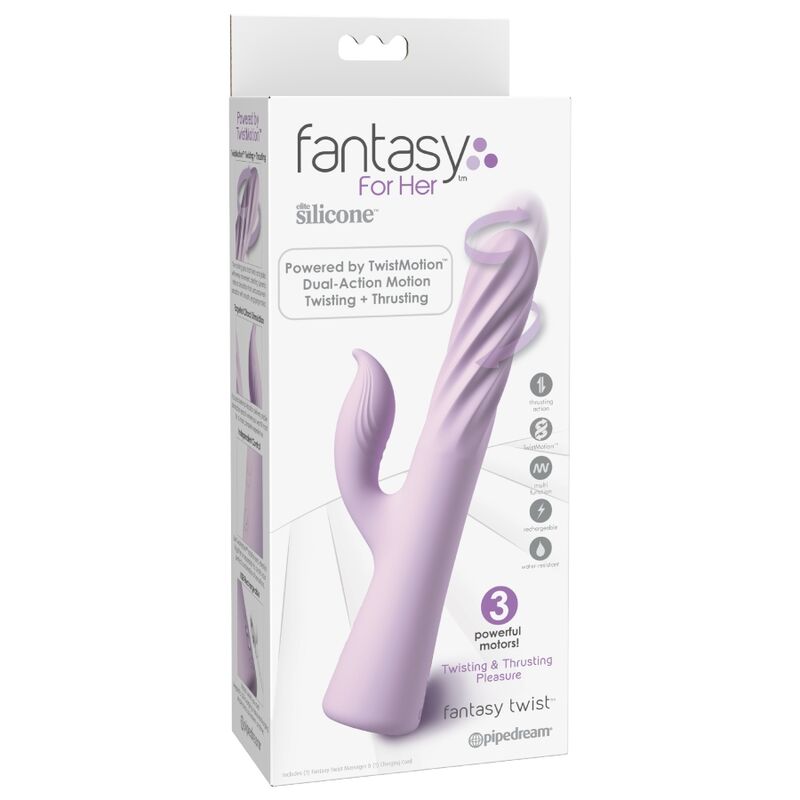 Fantasy For Her - Vibrateur Fantasy Twist Avec Rotation Et Pousse Violette 5 FANTASY FOR HER - VIBRATEUR FANTASY TWIST AVEC ROTATION ET POUSSE VIOLETTE – Image 5