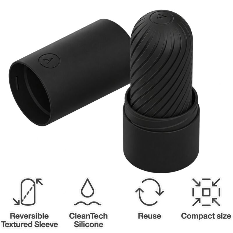 Arcwave - Ghost Stroker Réversible En Silicone Noir 4 ARCWAVE - GHOST STROKER RÉVERSIBLE EN SILICONE NOIR – Image 4