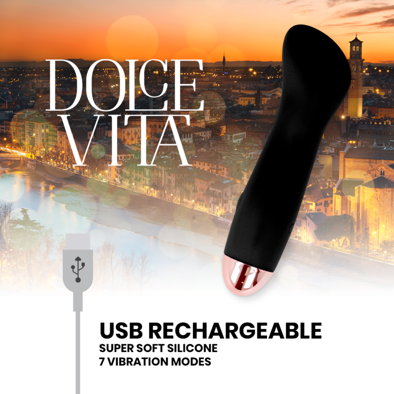 DOLCE VITA - VIBRATEUR RECHARGEABLE ONE NOIR 7 VITESSES – Image 5