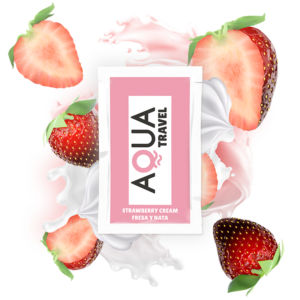 AQUA TRAVEL - LUBRIFIANT À BASE DEAU SAVEUR CRÈME DE FRAISE 6 ML