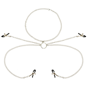 OHMAMA FETISH 4 PINCES À TÉTONS AVEC COLLIER CHAÎNE