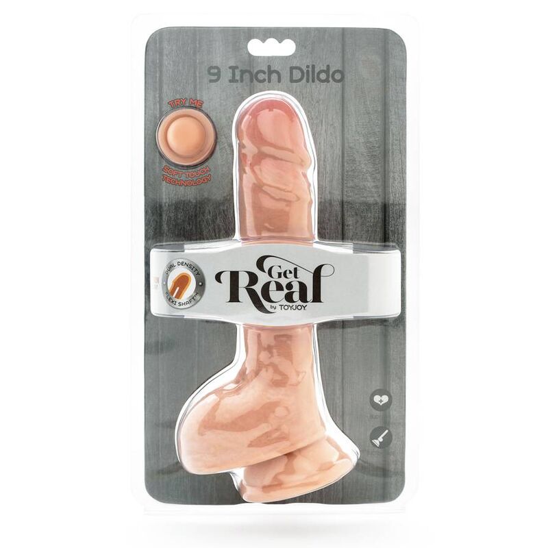GET REAL - GODE DOUBLE DENSITÉ 25,5 CM BALLES PEAU – Image 3