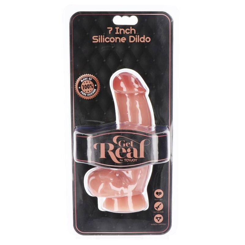 GET REAL - GODE EN SILICONE 18 CM AVEC BALLES PEAU – Image 4