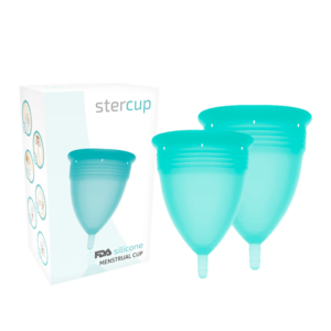 STERCUP - COUPE MENSTRUELLE EN SILICONE FDA TAILLE S + L AIGUE-MARINE