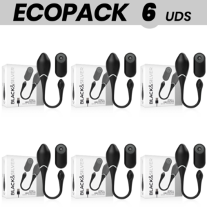 ECOPACK 6 UNITÉS - BLACKSILVER OEUF VIBRANT RECHARGEABLE JENELL
