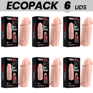 ECOPACK 6 UNITÉS - EXTENSION NATURELLE DU PÉNIS EN SILICONE LIQUIDE VIRILXL V3