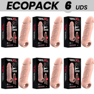 ECOPACK 6 UNITÉS - EXTENSION DE PÉNIS EN SILICONE LIQUIDE VIRILXL V7 NATUREL