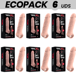 ECOPACK 6 UNITÉS - EXTENSION NATURELLE DU PÉNIS EN SILICONE LIQUIDE VIRILXL V9
