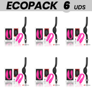 ECOPACK 6 UNITÉS - WEARWATCH DOUBLE VIBRATEUR TECHNOLOGIE WATCHME FUCHSIA/AZABACHE