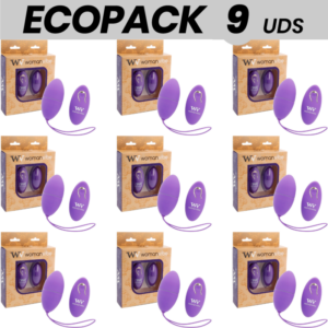 ECOPACK 9 UNITÉS - WOMANVIBE ALSAN EGG TÉLÉCOMMANDE NOIR SILICONE VIOLET