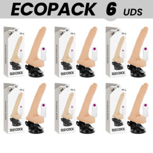ECOPACK 6 UNITÉS - BASECOCK VIBRATEUR NATUREL RÉALISTE TÉLÉCOMMANDE 19 CM -O- 4 CM