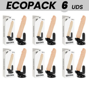 ECOPACK 6 UNITÉS - BASECOCK VIBRATEUR TÉLÉCOMMANDE NATUREL RÉALISTE 20 CM -O- 4 CM