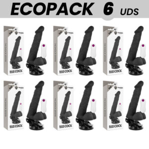 ECOPACK 6 UNITÉS - BASECOCK VIBRATEUR ARTICULABLE TÉLÉCOMMANDE NOIR 20 CM -O- 4.5 CM