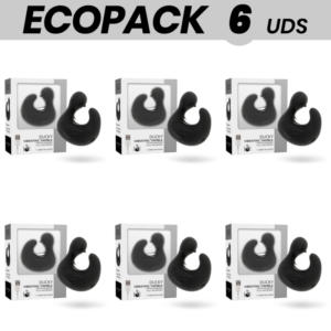 ECOPACK 6 UNITÉS - DÉ COUTEAU DE CANARD STIMULANT EN SILICONE RECHARGEABLE DUCKYMANIA NOIRSILVER