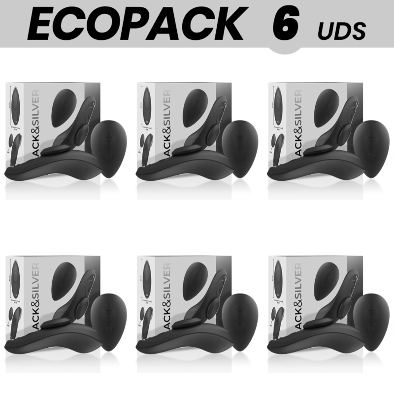 ECOPACK 6 UNITÉS - CULOTTE VIBRANTE RECHARGEABLE EN SILICONE BLACKSILVER PRESTON NOIRE