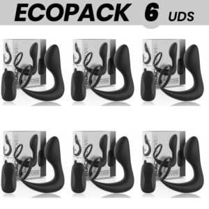 ECOPACK 6 UNITÉS - BLACKSILVER MASSEUR ANAL TÉLÉCOMMANDE RECHARGEABLE SILICONE NOIR