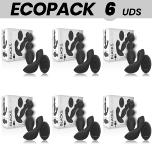 ECOPACK 6 UNITÉS - BLACKSILVER CORA PLUG ANAL TÉLÉCOMMANDE EN SILICONE